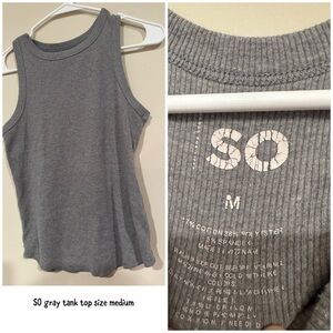 SO Charcoal Ribbed Tank Top